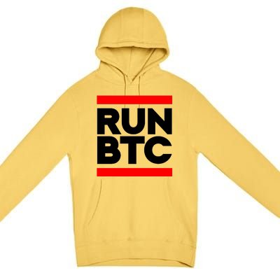 RUN BTC Bitcoin Cryptocurrency Premium Pullover Hoodie