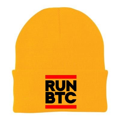 RUN BTC Bitcoin Cryptocurrency Knit Cap Winter Beanie