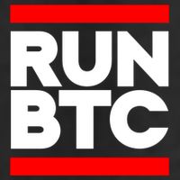 RUN BTC Bitcoin Cryptocurrency 7 Panel Mesh Trucker Snapback Hat
