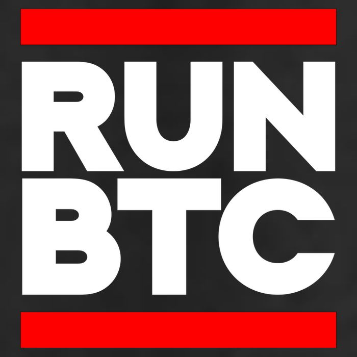 RUN BTC Bitcoin Cryptocurrency 7 Panel Mesh Trucker Snapback Hat
