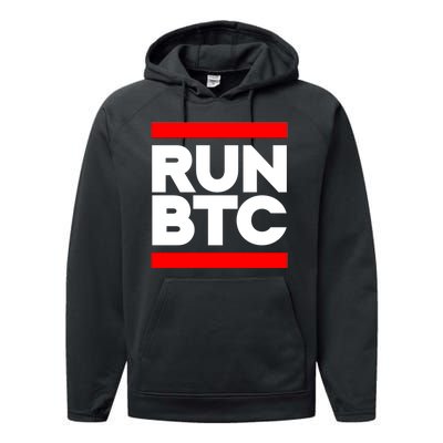 RUN BTC Bitcoin Cryptocurrency Performance Fleece Hoodie