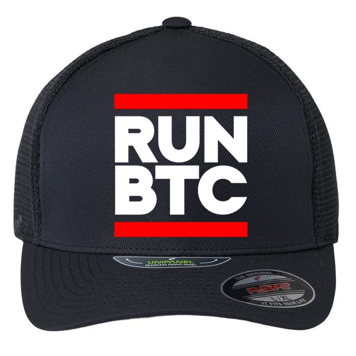 RUN BTC Bitcoin Cryptocurrency Flexfit Unipanel Trucker Cap