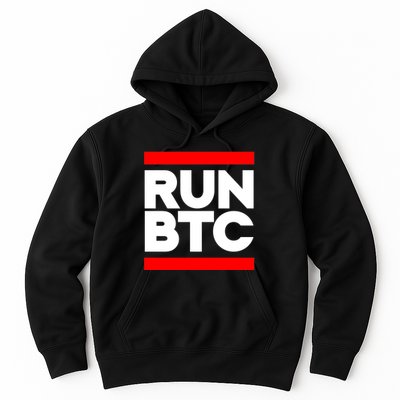 RUN BTC Bitcoin Cryptocurrency Hoodie