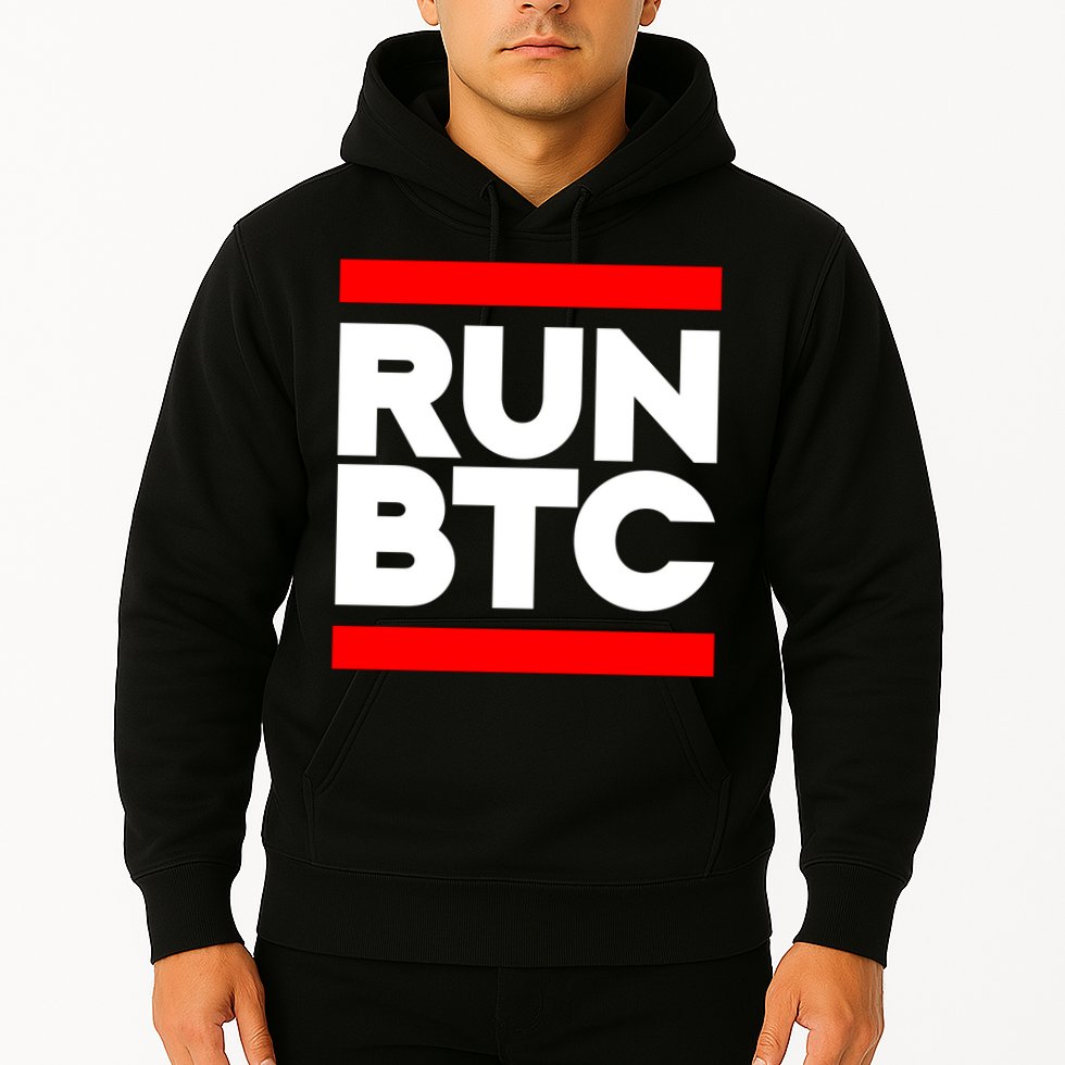 RUN BTC Bitcoin Cryptocurrency Hoodie