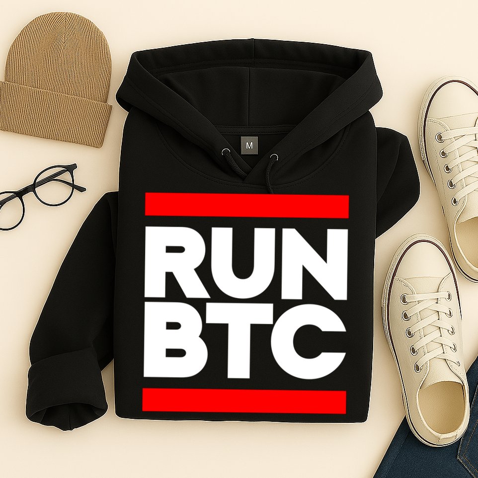 RUN BTC Bitcoin Cryptocurrency Hoodie