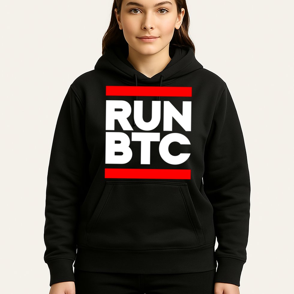 RUN BTC Bitcoin Cryptocurrency Hoodie
