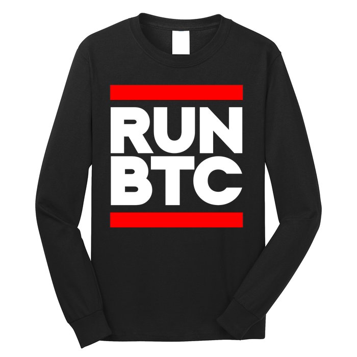 RUN BTC Bitcoin Cryptocurrency Long Sleeve Shirt