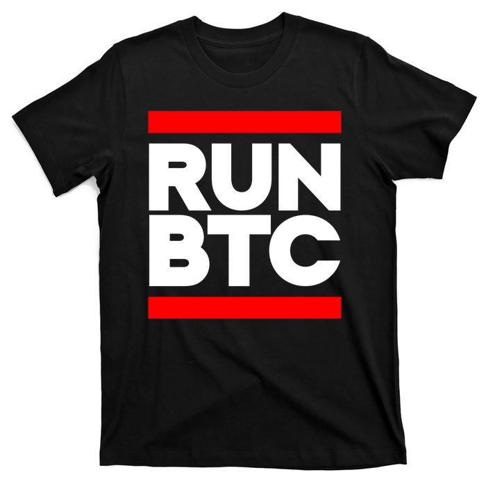 RUN BTC Bitcoin Cryptocurrency T-Shirt