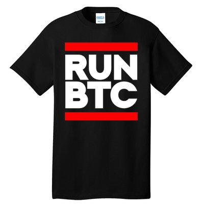 RUN BTC Bitcoin Cryptocurrency Tall T-Shirt