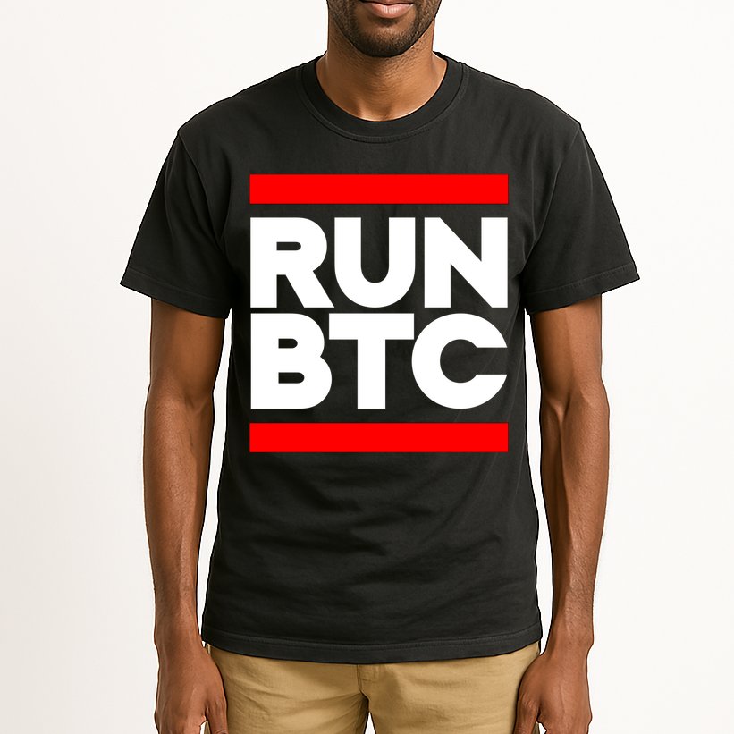 RUN BTC Bitcoin Cryptocurrency Tall T-Shirt
