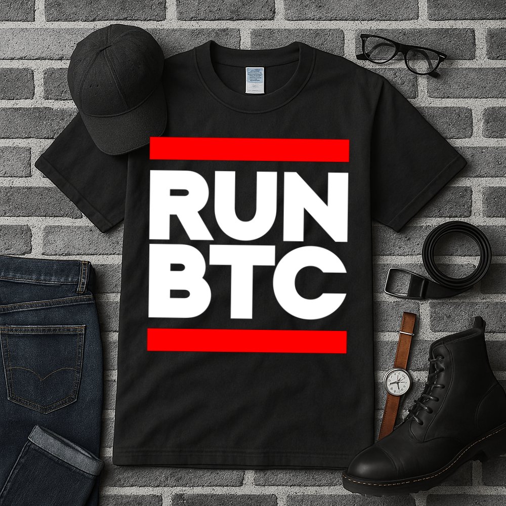RUN BTC Bitcoin Cryptocurrency Tall T-Shirt
