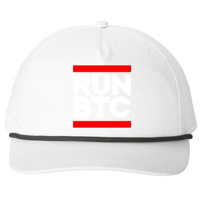 RUN BTC Bitcoin Cryptocurrency Snapback Five-Panel Rope Hat