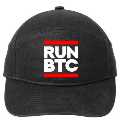 RUN BTC Bitcoin Cryptocurrency 7-Panel Snapback Hat