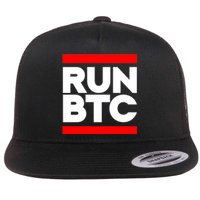 RUN BTC Bitcoin Cryptocurrency Flat Bill Trucker Hat