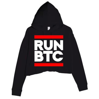 RUN BTC Bitcoin Cryptocurrency Crop Fleece Hoodie