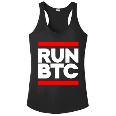 RUN BTC Bitcoin Cryptocurrency Ladies PosiCharge Competitor Racerback Tank