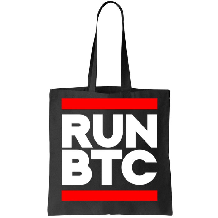 RUN BTC Bitcoin Cryptocurrency Tote Bag