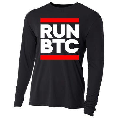 RUN BTC Bitcoin Cryptocurrency Cooling Performance Long Sleeve Crew