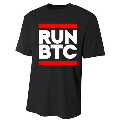 RUN BTC Bitcoin Cryptocurrency Performance Sprint T-Shirt