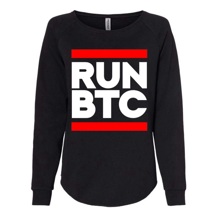 RUN BTC Bitcoin Cryptocurrency Womens California Wash Sweatshirt