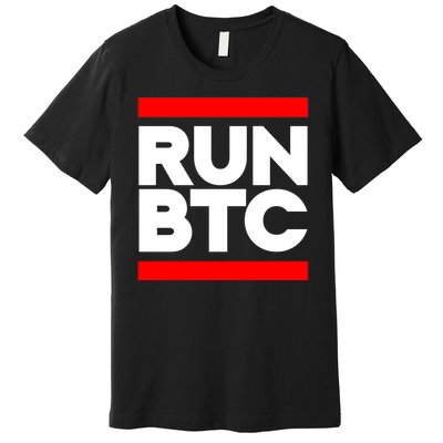 RUN BTC Bitcoin Cryptocurrency Premium T-Shirt