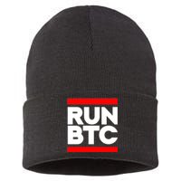 RUN BTC Bitcoin Cryptocurrency Sustainable Knit Beanie