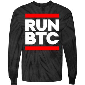 RUN BTC Bitcoin Cryptocurrency Tie-Dye Long Sleeve Shirt