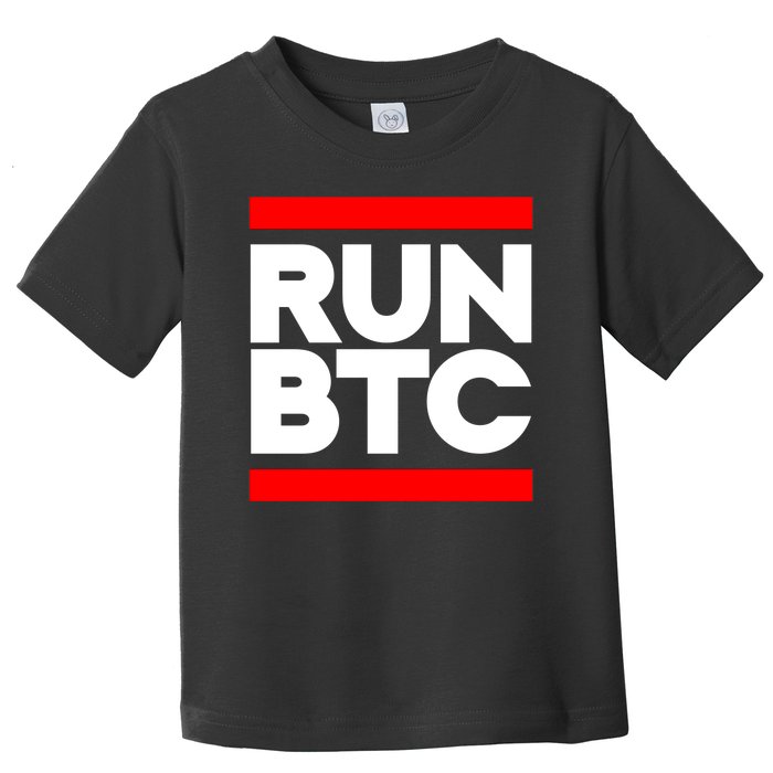 RUN BTC Bitcoin Cryptocurrency Toddler T-Shirt