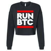 RUN BTC Bitcoin Cryptocurrency Cropped Pullover Crew