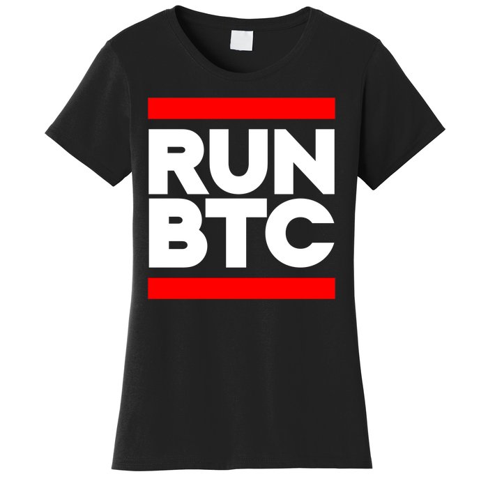 RUN BTC Bitcoin Cryptocurrency Women's T-Shirt