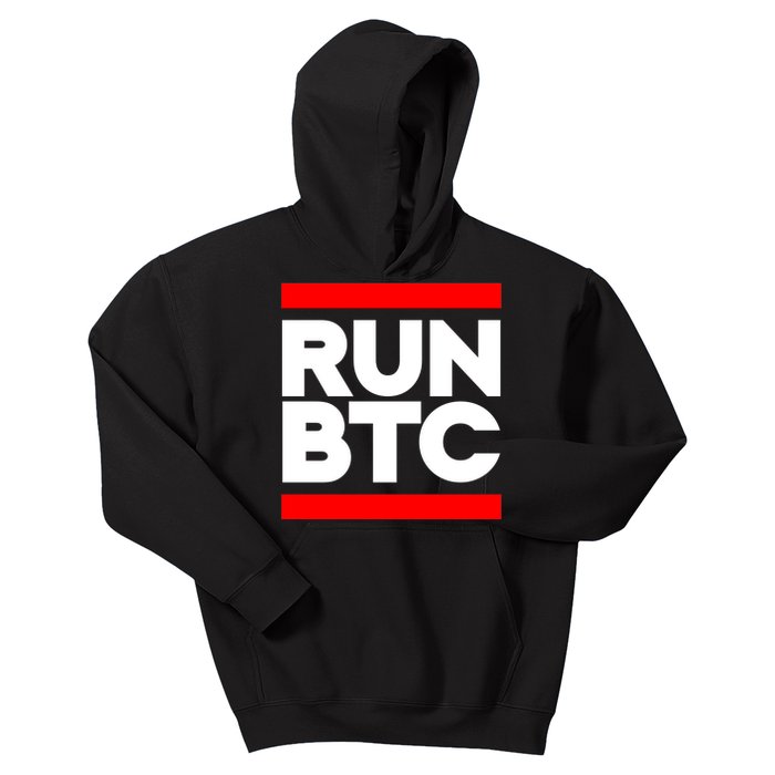 RUN BTC Bitcoin Cryptocurrency Kids Hoodie