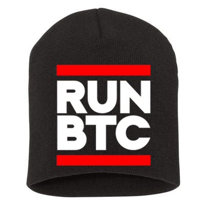 RUN BTC Bitcoin Cryptocurrency Short Acrylic Beanie