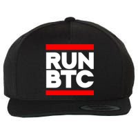 RUN BTC Bitcoin Cryptocurrency Wool Snapback Cap