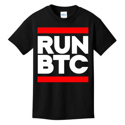 RUN BTC Bitcoin Cryptocurrency Kids T-Shirt