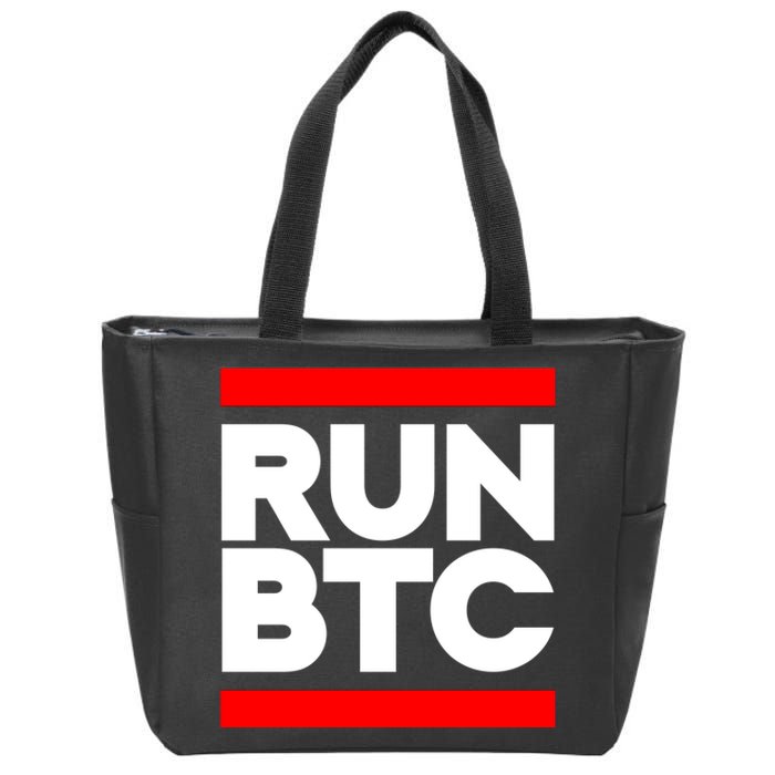 RUN BTC Bitcoin Cryptocurrency Zip Tote Bag