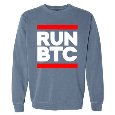 RUN BTC Bitcoin Cryptocurrency Garment-Dyed Sweatshirt