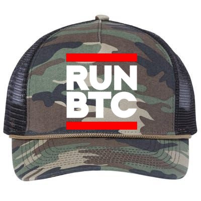 RUN BTC Bitcoin Cryptocurrency Retro Rope Trucker Hat Cap