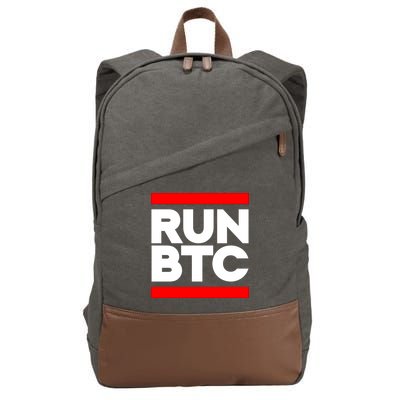 RUN BTC Bitcoin Cryptocurrency Cotton Canvas Backpack