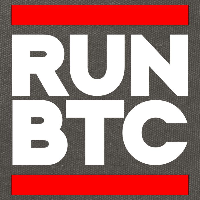 RUN BTC Bitcoin Cryptocurrency Cotton Canvas Backpack