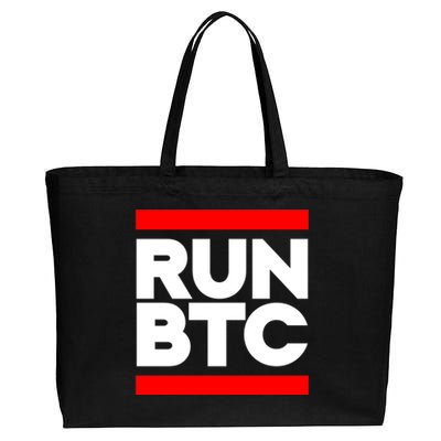 RUN BTC Bitcoin Cryptocurrency Cotton Canvas Jumbo Tote