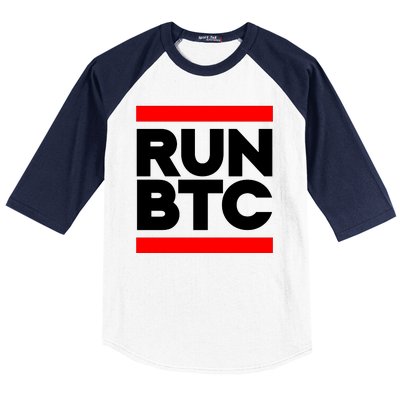 RUN BTC Bitcoin Cryptocurrency Baseball Sleeve Shirt