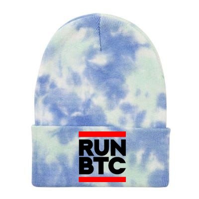 RUN BTC Bitcoin Cryptocurrency Tie Dye 12in Knit Beanie