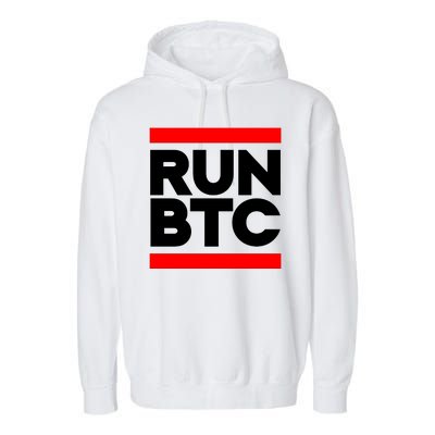 RUN BTC Bitcoin Cryptocurrency Garment-Dyed Fleece Hoodie