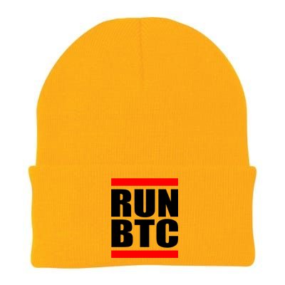 Run BTC Bitcoin Cryptocurrency Crypto Moon Hodl Knit Cap Winter Beanie