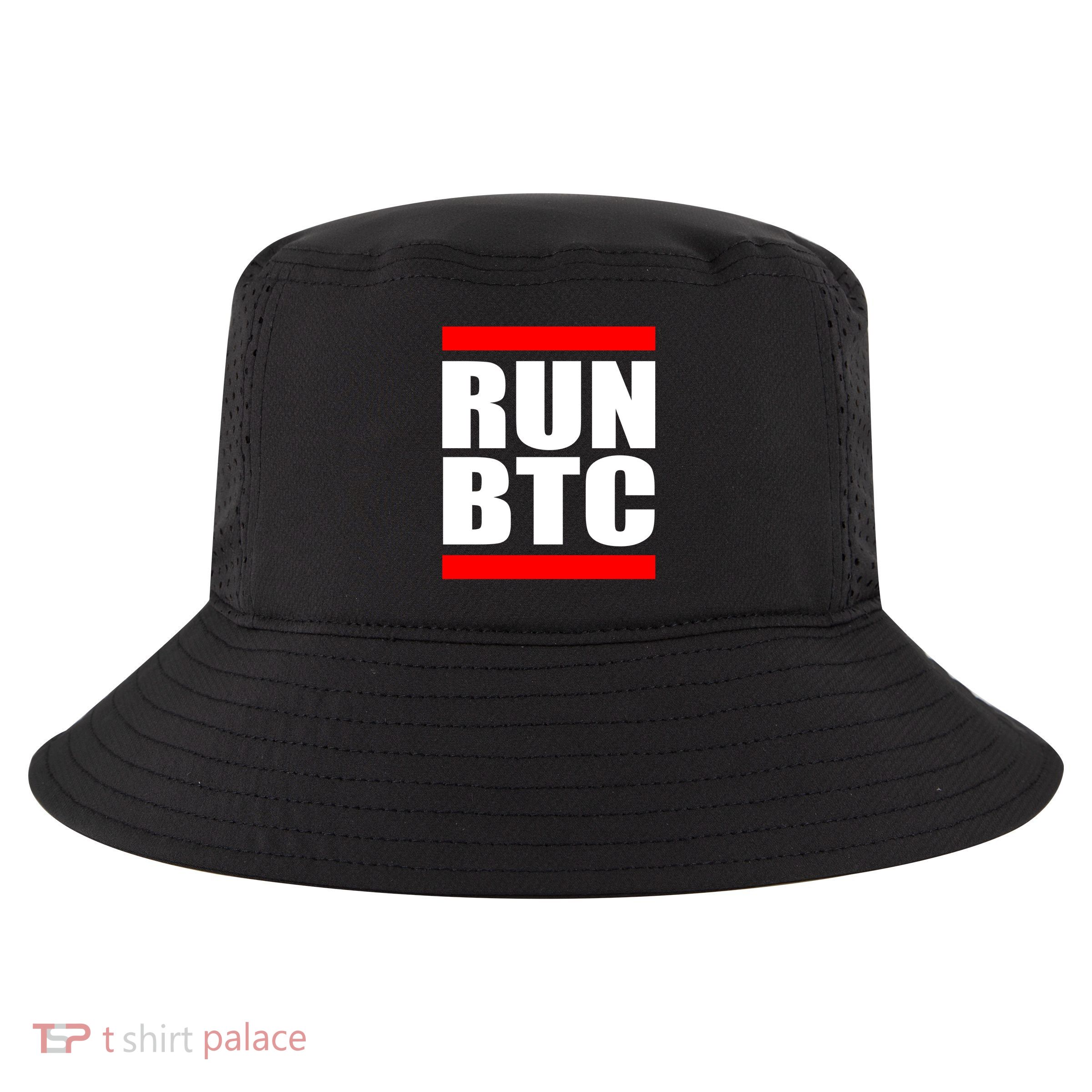 Run BTC Bitcoin Cryptocurrency Crypto Moon Hodl Cool Comfort Performance Bucket Hat