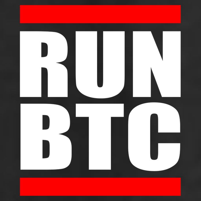Run BTC Bitcoin Cryptocurrency Crypto Moon Hodl 7 Panel Mesh Trucker Snapback Hat