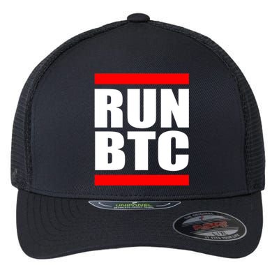 Run BTC Bitcoin Cryptocurrency Crypto Moon Hodl Flexfit Unipanel Trucker Cap