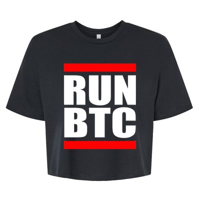 Run BTC Bitcoin Cryptocurrency Crypto Moon Hodl Bella+Canvas Jersey Crop Tee