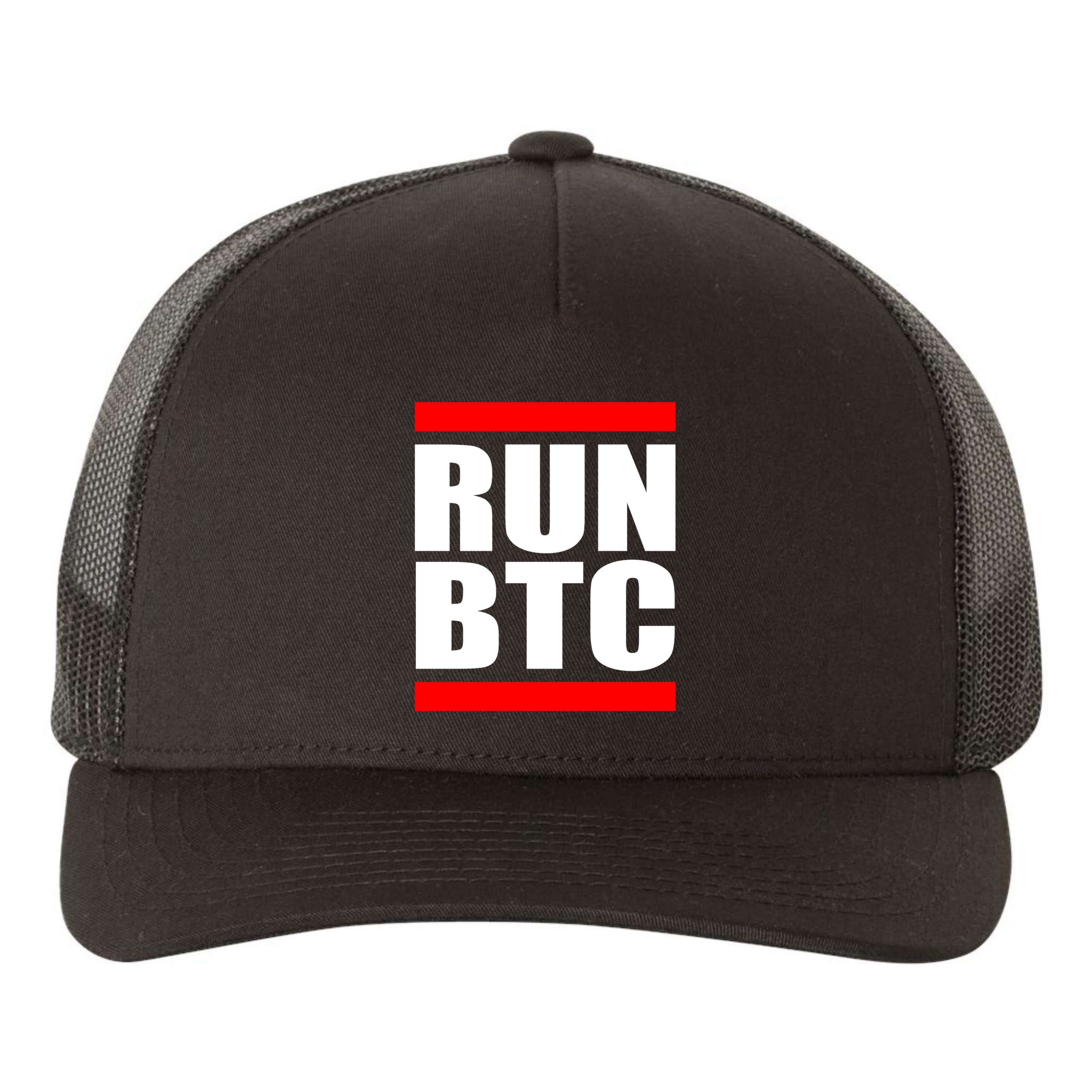 Run BTC Bitcoin Cryptocurrency Crypto Moon Hodl Yupoong Adult 5-Panel Trucker Hat