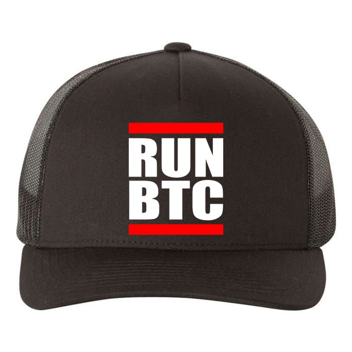 Run BTC Bitcoin Cryptocurrency Crypto Moon Hodl Yupoong Adult 5-Panel Trucker Hat